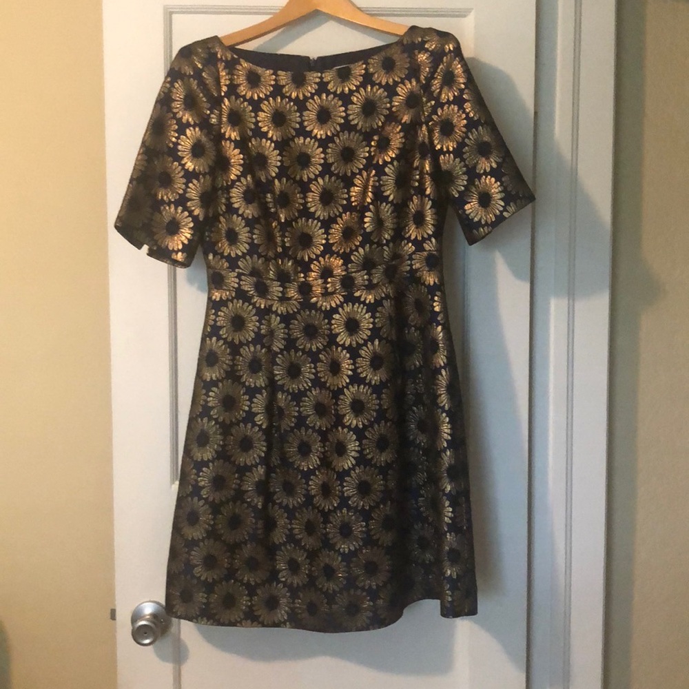 Boden Black and Gold Floral Dress